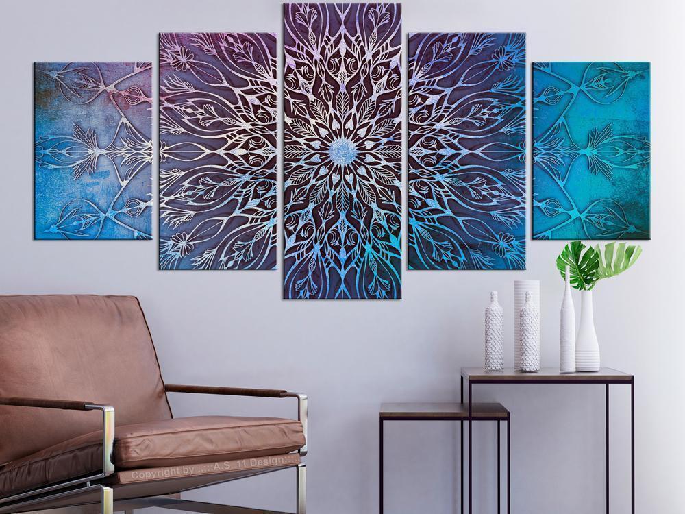 Canvas Print - Center (5 Parts) Wide Blue-ArtfulPrivacy-Wall Art Collection