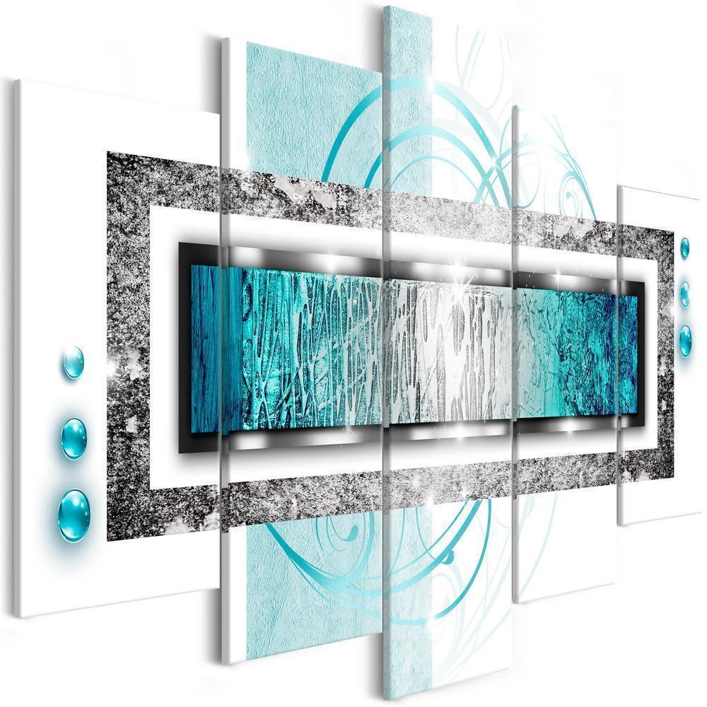 Canvas Print - Turquoise blizzard (5 Parts) Wide-ArtfulPrivacy-Wall Art Collection