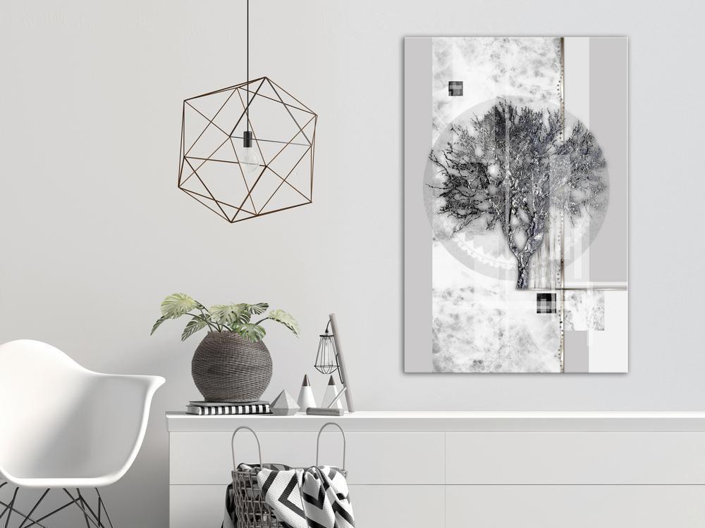 Canvas Print - Silver Tree (1 Part) Vertical-ArtfulPrivacy-Wall Art Collection