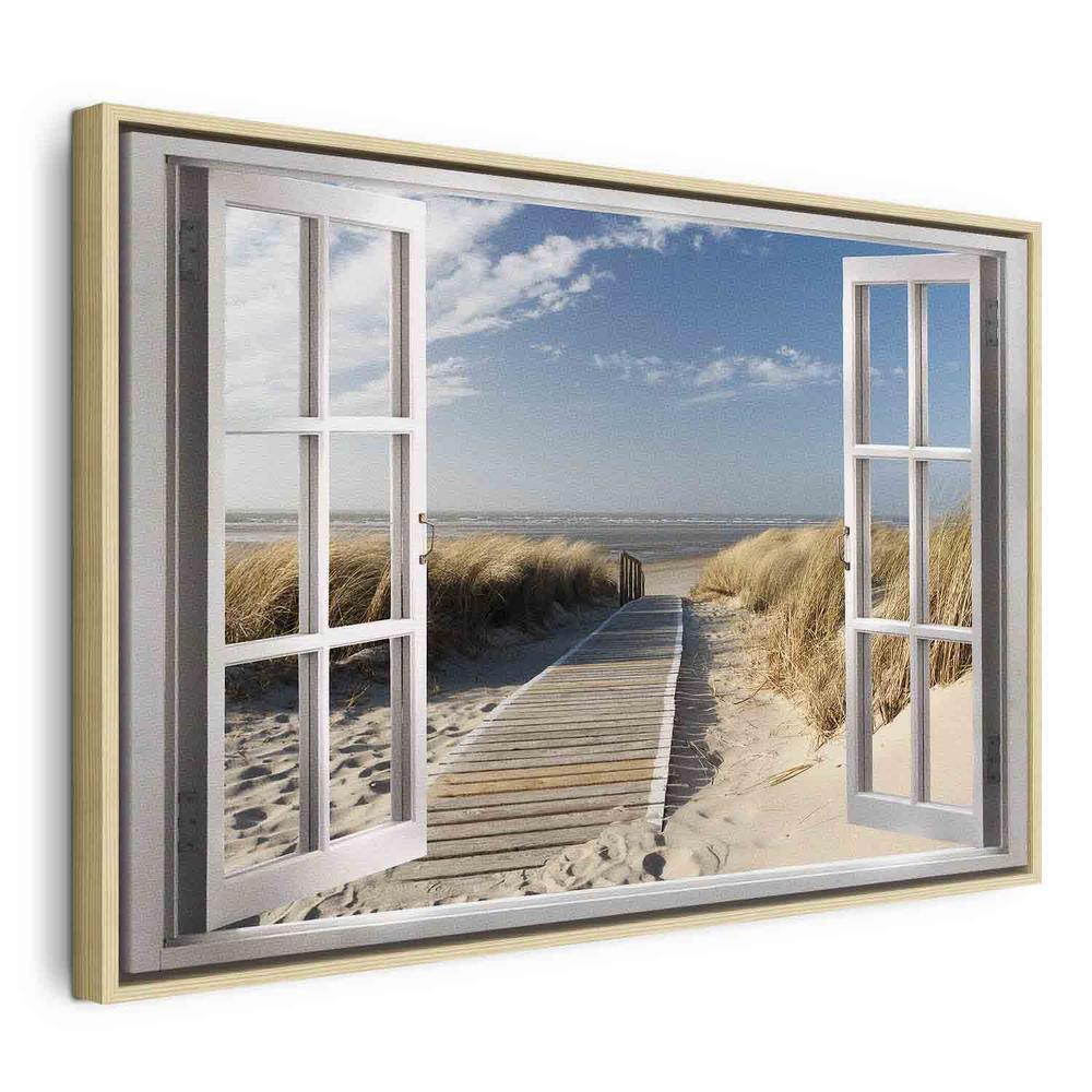 Canvas Print - Window: View of the Beach