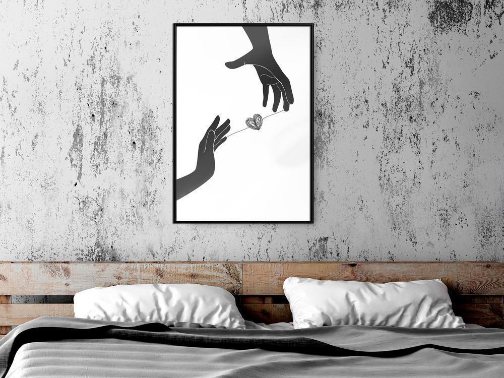 Black and White Framed Poster - Instant Connection-artwork for wall with acrylic glass protection