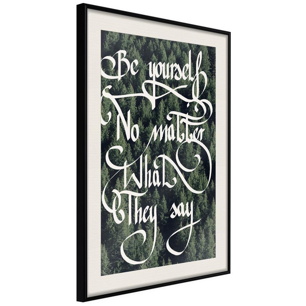 Motivational Wall Frame - Be Yourself-artwork for wall with acrylic glass protection