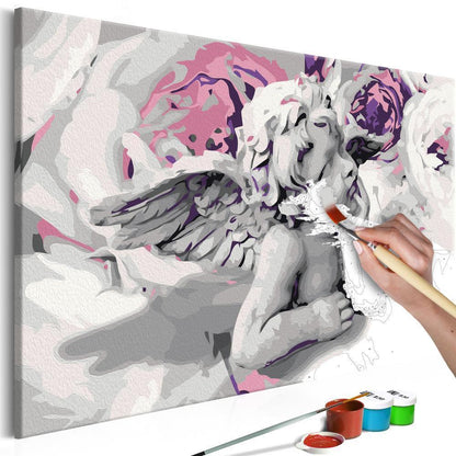 Start learning Painting - Paint By Numbers Kit - Angel (Flowers In The Background) - new hobby