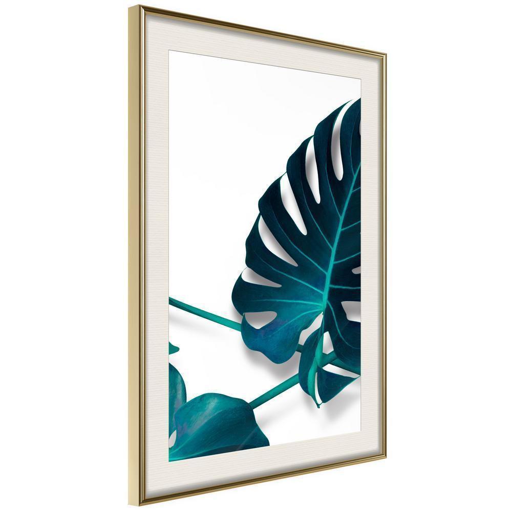 Botanical Wall Art - Turquoise Monstera I-artwork for wall with acrylic glass protection