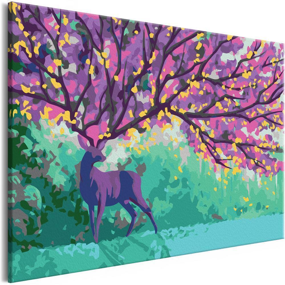 Start learning Painting - Paint By Numbers Kit - Purple Deer - new hobby