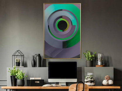 Abstract Poster Frame - Green Record-artwork for wall with acrylic glass protection
