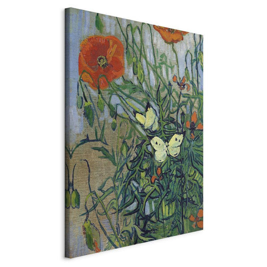 Canvas Print - Poppies and Butterflies