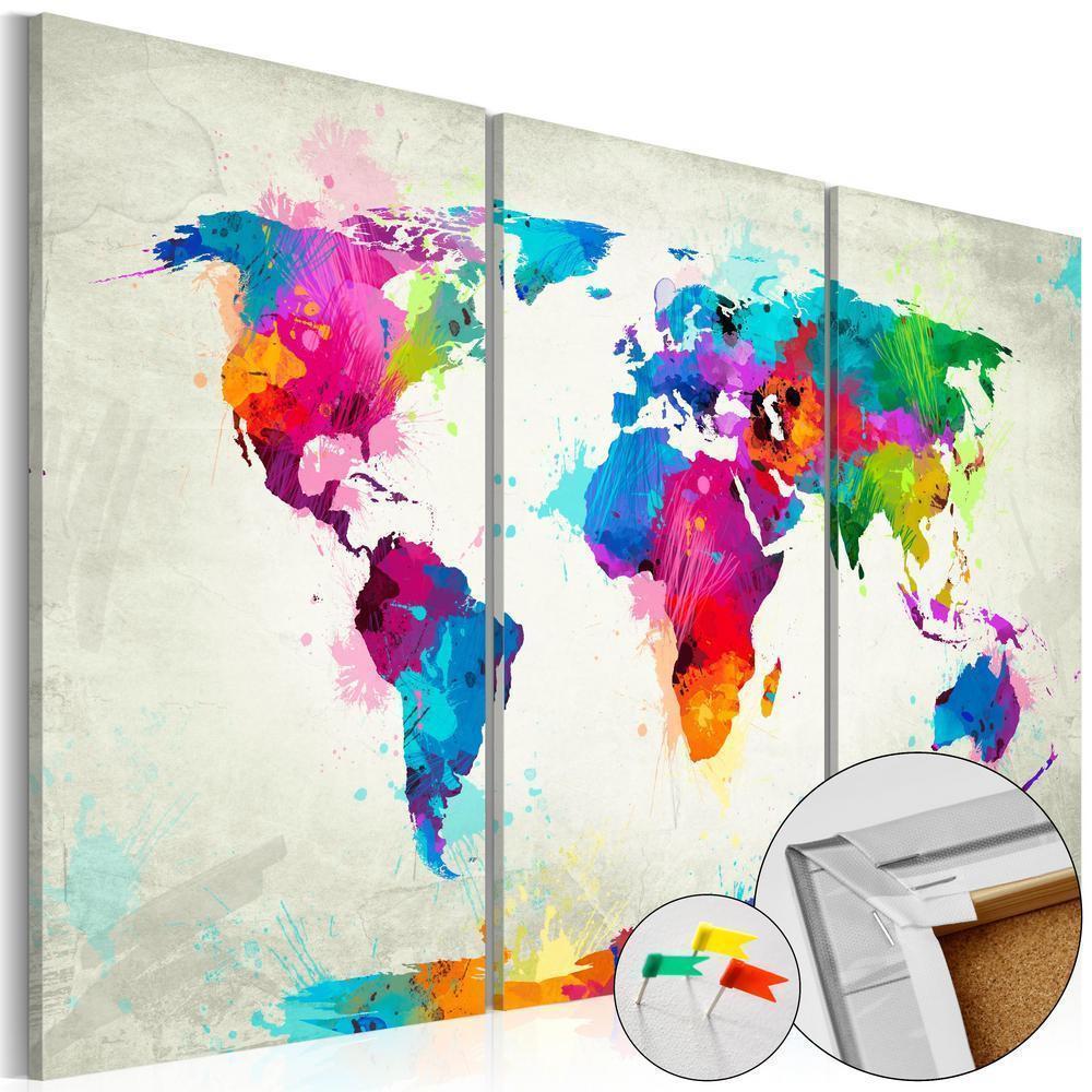 Cork board Canvas with design - Decorative Pinboard - Colourful Expression-ArtfulPrivacy