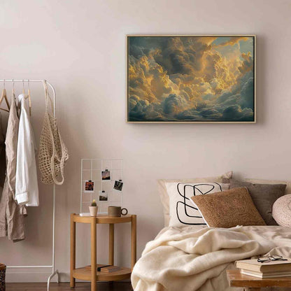 Impression sur toile - Dernier souffle du jour : nuages illuminés par la lueur du soir