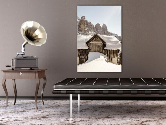 Canvas Print - Winter in the Dolomites (1 Part) Vertical-ArtfulPrivacy-Wall Art Collection