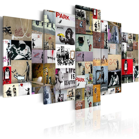 Canvas Print - Art of Collage: Banksy IV-ArtfulPrivacy-Wall Art Collection