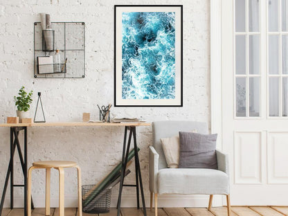 Seascape Framed Poster - Sea Foam-artwork for wall with acrylic glass protection