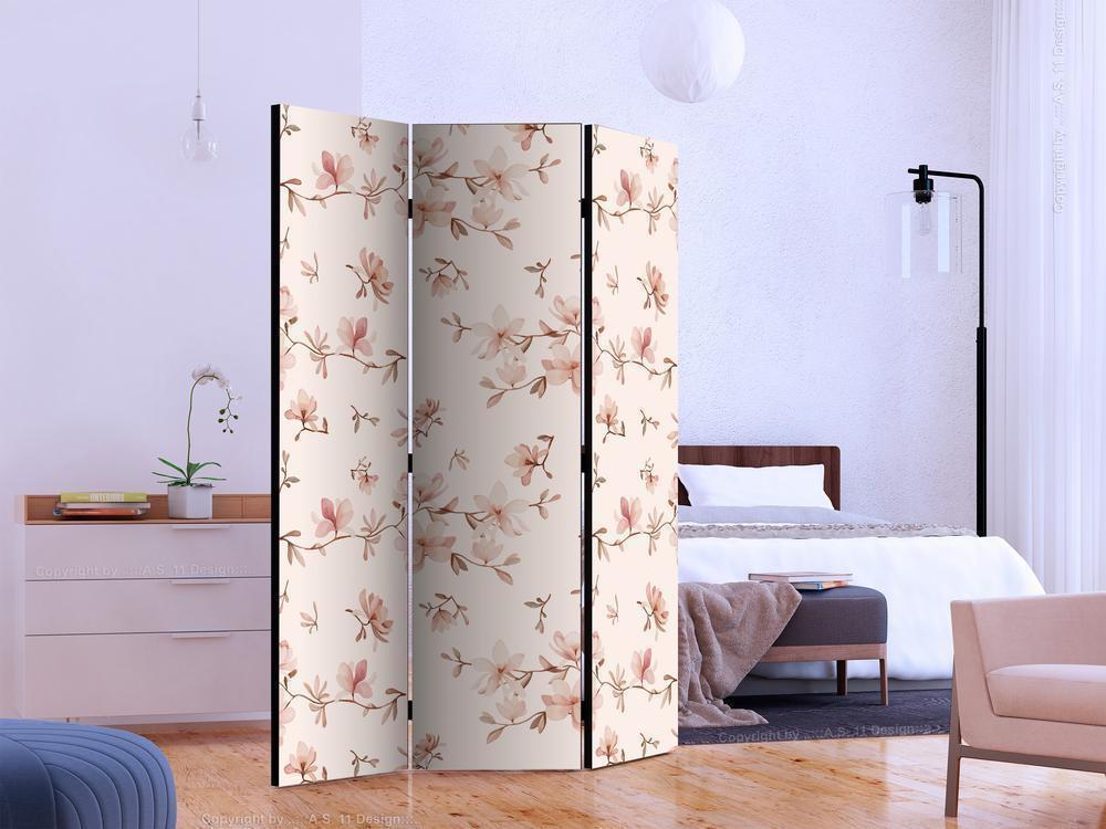 Decorative partition-Room Divider - Magnolia Twigs-Folding Screen Wall Panel by ArtfulPrivacy