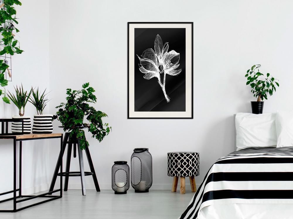 Botanical Wall Art - White Plant-artwork for wall with acrylic glass protection