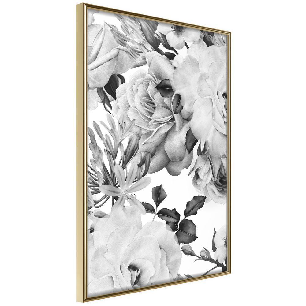 Botanical Wall Art - Black and White Nature-artwork for wall with acrylic glass protection