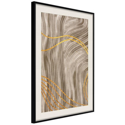 Autumn Framed Poster - Golden Path-artwork for wall with acrylic glass protection