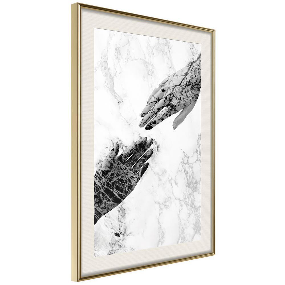 Black and White Framed Poster - Almost-artwork for wall with acrylic glass protection