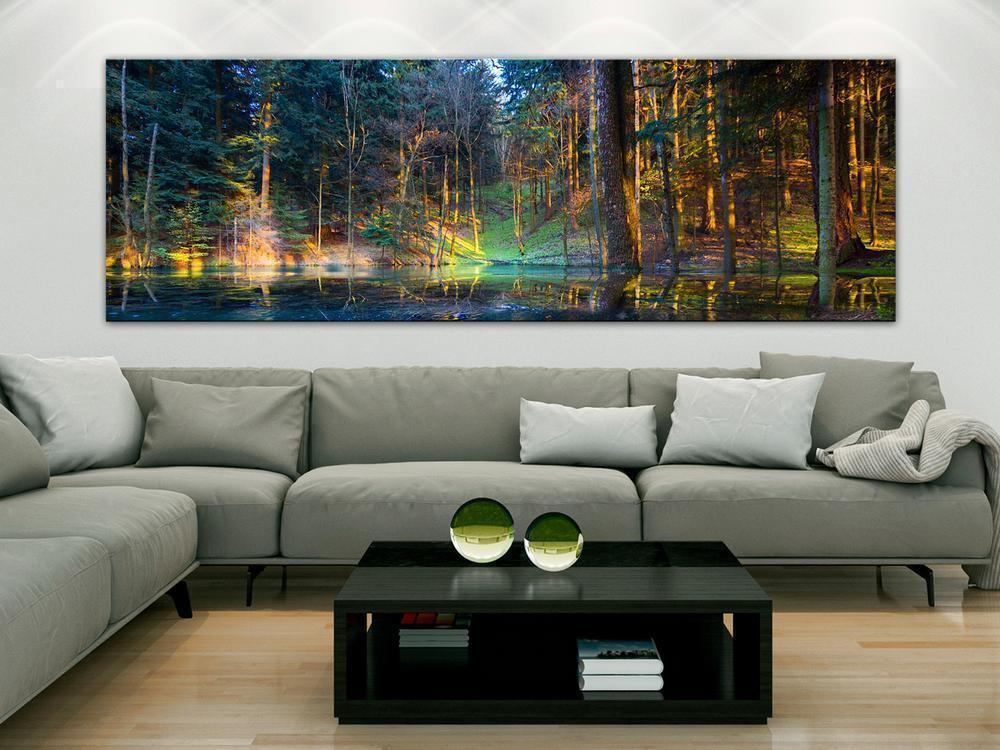 Canvas Print - Pond in the Forest (1 Part) Narrow-ArtfulPrivacy-Wall Art Collection