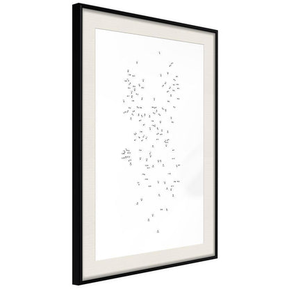 Black and White Framed Poster - Connect the Dots-artwork for wall with acrylic glass protection