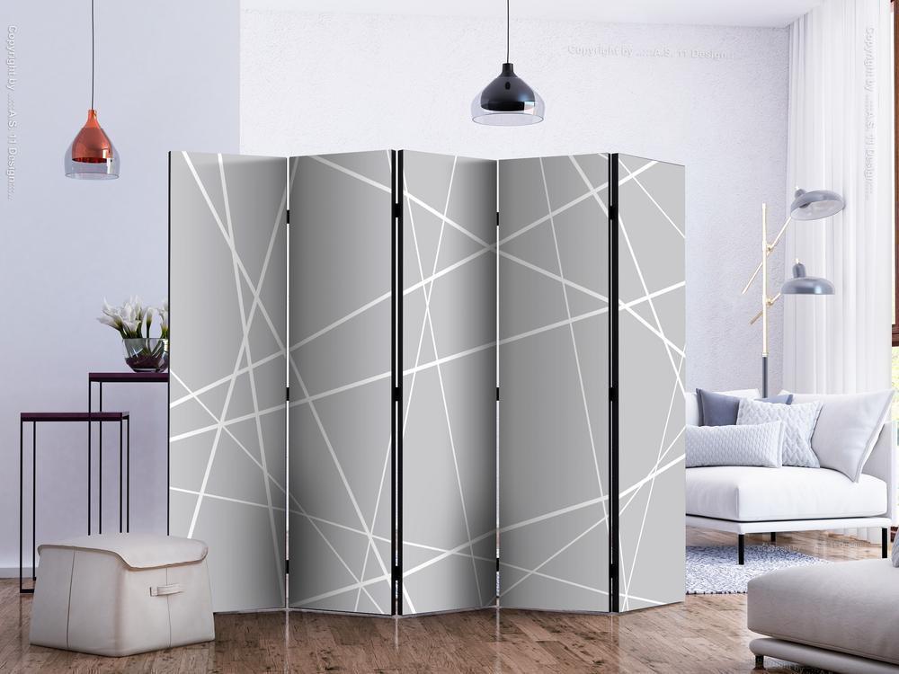 Decorative partition-Room Divider - Modern Cobweb II-Folding Screen Wall Panel by ArtfulPrivacy