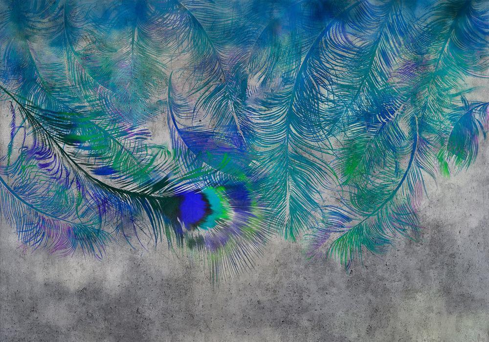 Wall Mural - Peacock Feathers-Wall Murals-ArtfulPrivacy