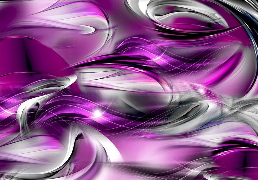 Wall Mural - Abstract rough sea - composition with illusion of purple waves-Wall Murals-ArtfulPrivacy