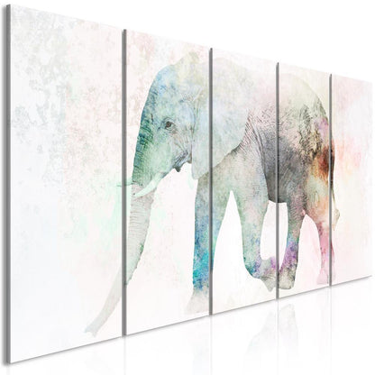 Canvas Print - Painted Elephant (5 Parts) Narrow-ArtfulPrivacy-Wall Art Collection