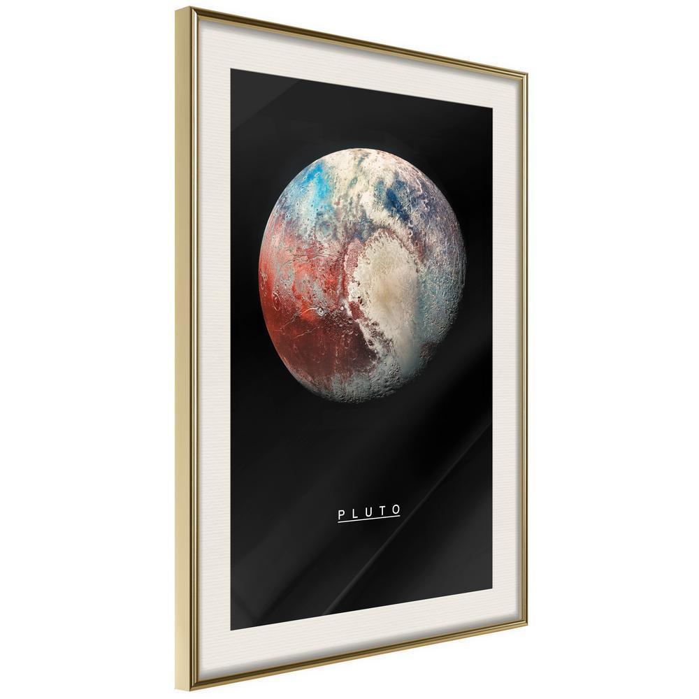 Framed Art - The Solar System: Pluto-artwork for wall with acrylic glass protection