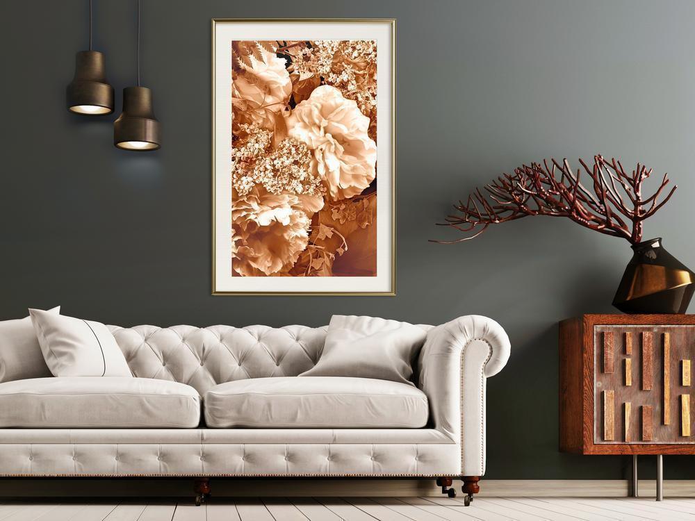 Autumn Framed Poster - May in Sepia-artwork for wall with acrylic glass protection