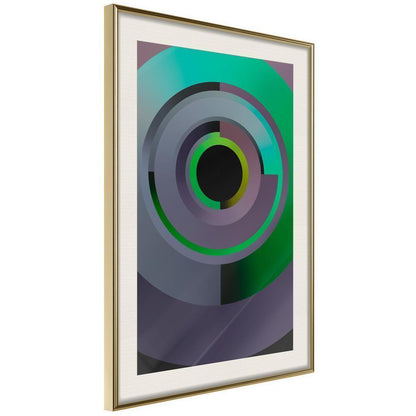 Abstract Poster Frame - Green Record-artwork for wall with acrylic glass protection