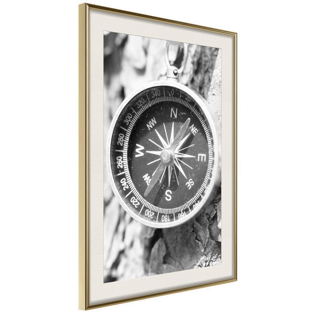 Black and white Wall Frame - Where to Go?-artwork for wall with acrylic glass protection