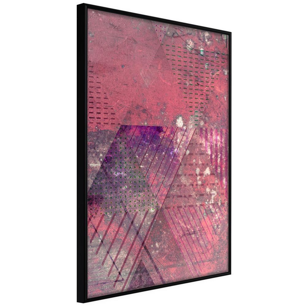 Abstract Poster Frame - Pink Patchwork III-artwork for wall with acrylic glass protection