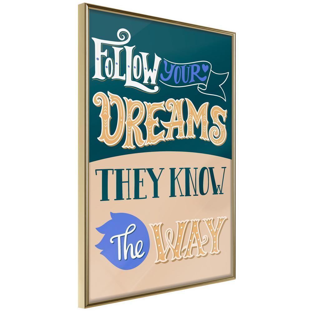 Motivational Wall Frame - Dreams Know the Way-artwork for wall with acrylic glass protection