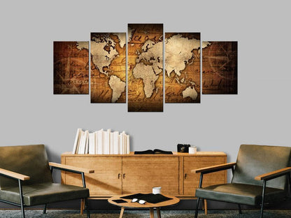 Canvas Print - Amber Map-ArtfulPrivacy-Wall Art Collection