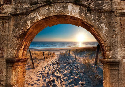 Wall Mural - Arch and Beach-Wall Murals-ArtfulPrivacy