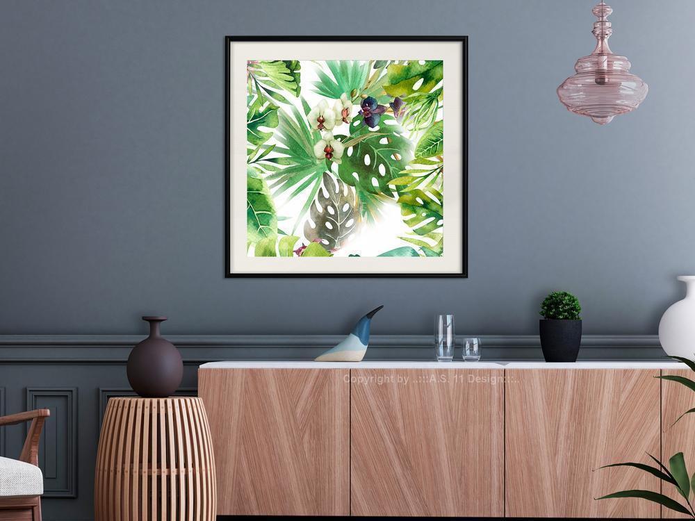 Botanical Wall Art - Monsteras, Inc. II (Square)-artwork for wall with acrylic glass protection