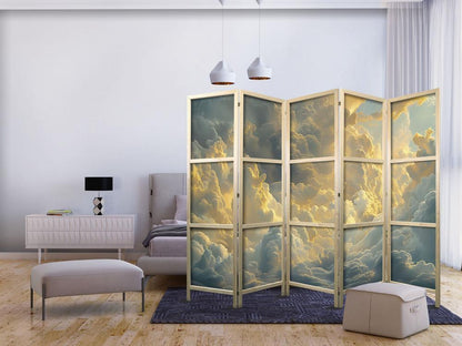 Japanese Room Divider - Last Breath of the Day: Clouds Illuminated by Evening Glow