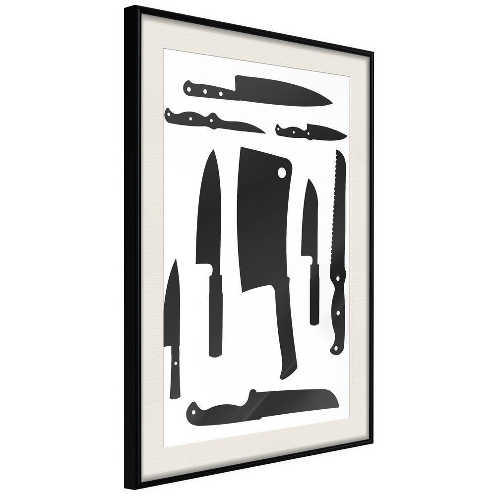 Black and White Framed Poster - Chef's Must-Have-artwork for wall with acrylic glass protection