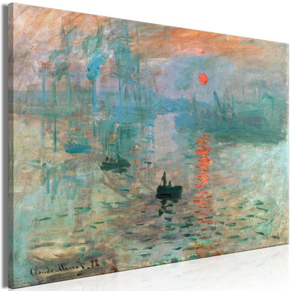 Impression sur toile - Impression, Lever de soleil - Paysage peint du port de Claude Monet