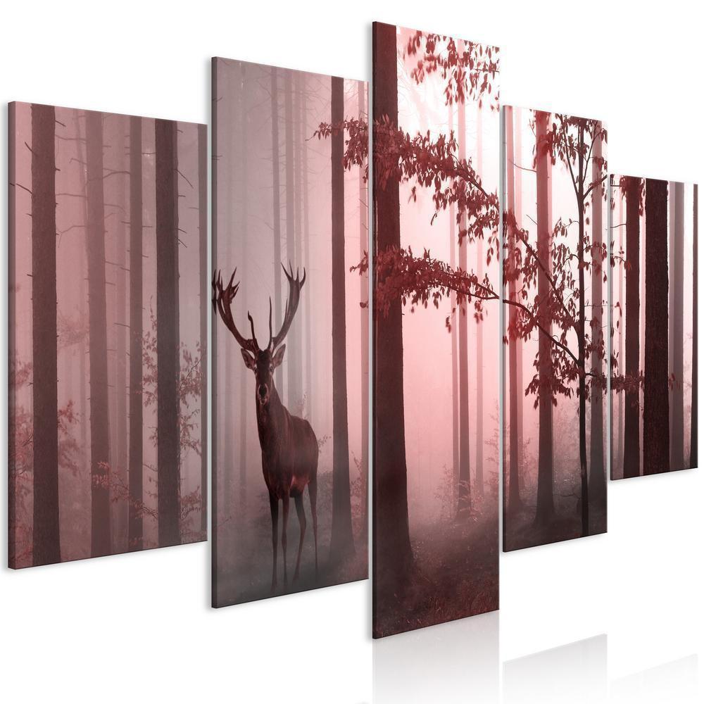 Canvas Print - Morning (5 Parts) Wide Pink-ArtfulPrivacy-Wall Art Collection