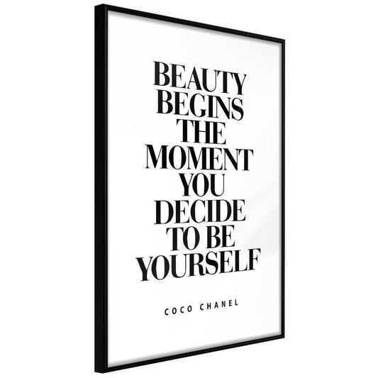 Motivational Wall Frame - Beginning of the Beauty-artwork for wall with acrylic glass protection