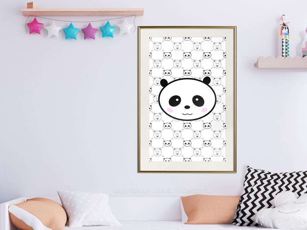 Nursery Room Wall Frame - Panda and Friends-artwork for wall with acrylic glass protection