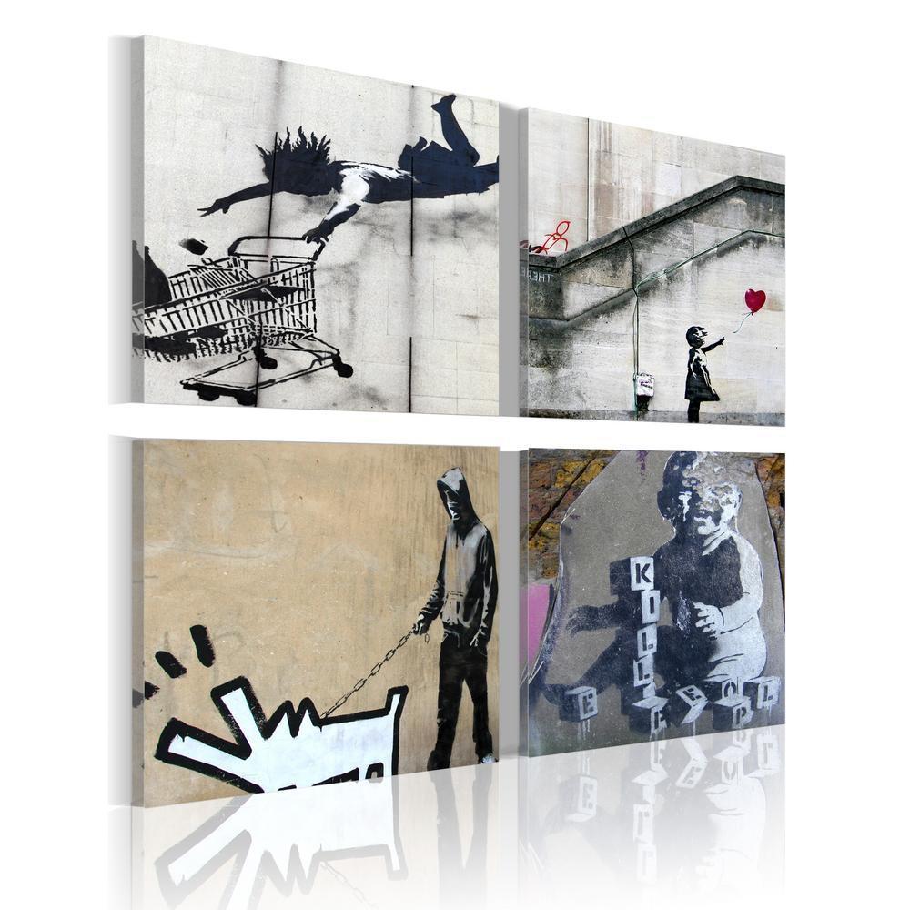 Canvas Print - Banksy - four orginal ideas-ArtfulPrivacy-Wall Art Collection