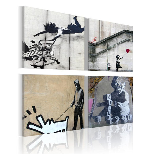 Canvas Print - Banksy - four orginal ideas-ArtfulPrivacy-Wall Art Collection