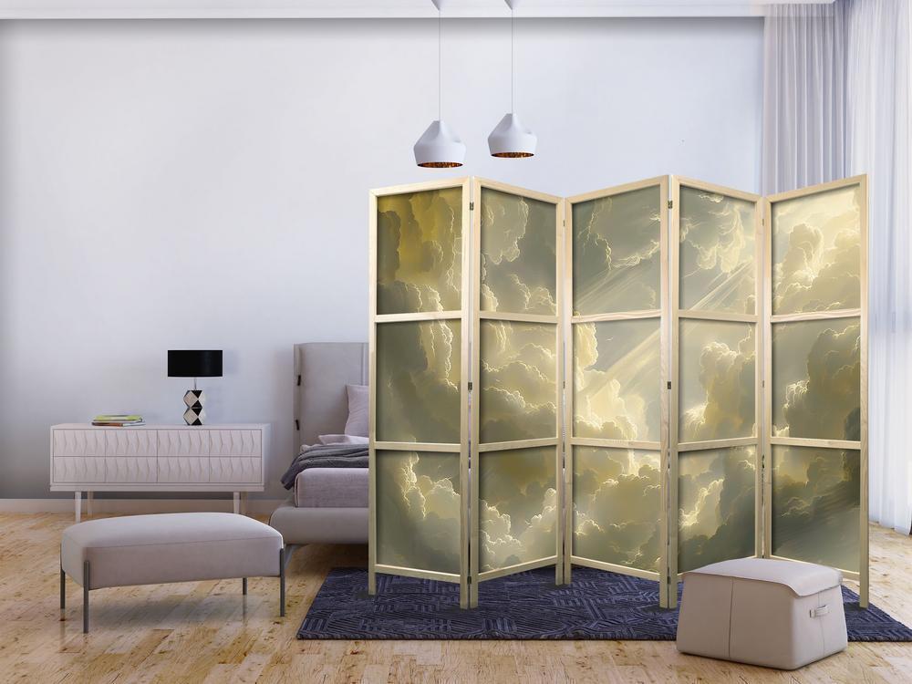 Japanese Room Divider - Enchanting Play of Colors Against a Backdrop of Clouds