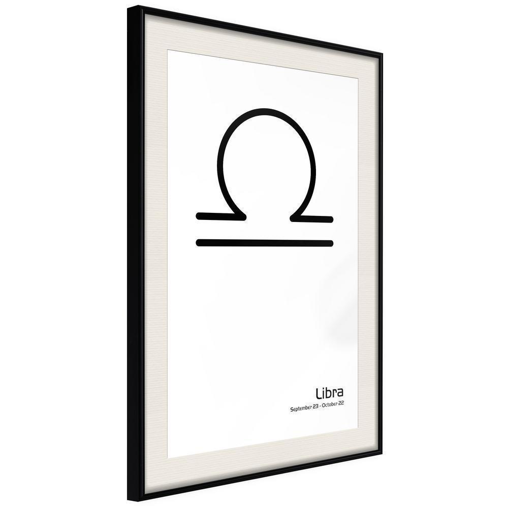 Typography Framed Art Print - Zodiac: Libra II-artwork for wall with acrylic glass protection