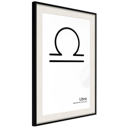 Typography Framed Art Print - Zodiac: Libra II-artwork for wall with acrylic glass protection