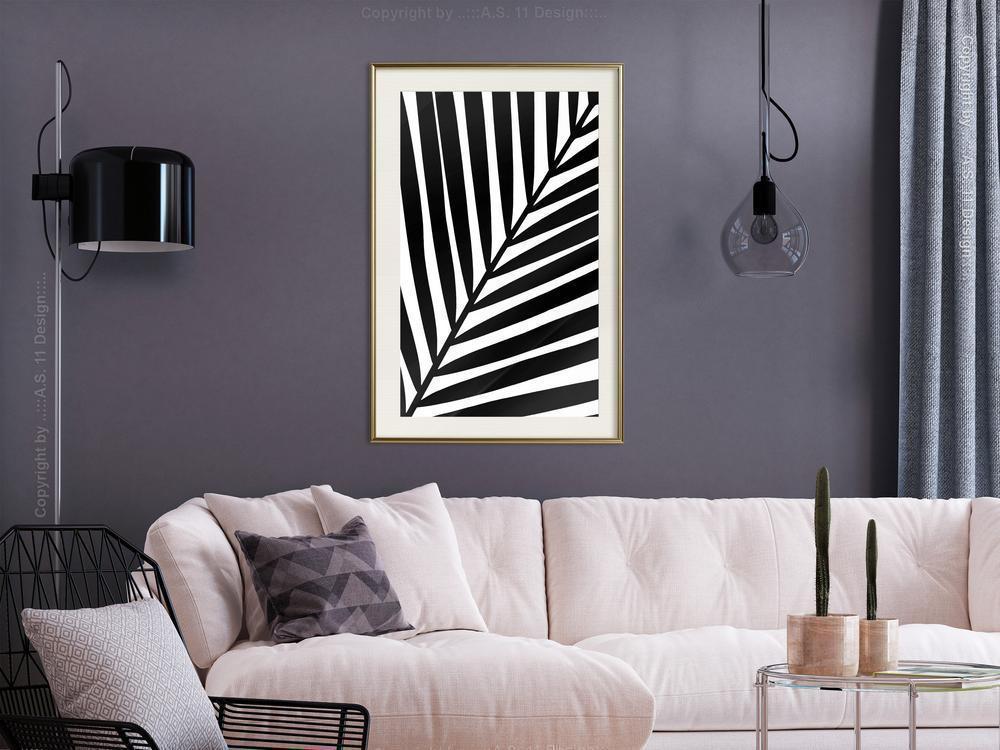 Botanical Wall Art - Black Palm-artwork for wall with acrylic glass protection