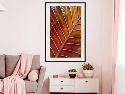 Autumn Framed Poster - Bronze Leaf-artwork for wall with acrylic glass protection