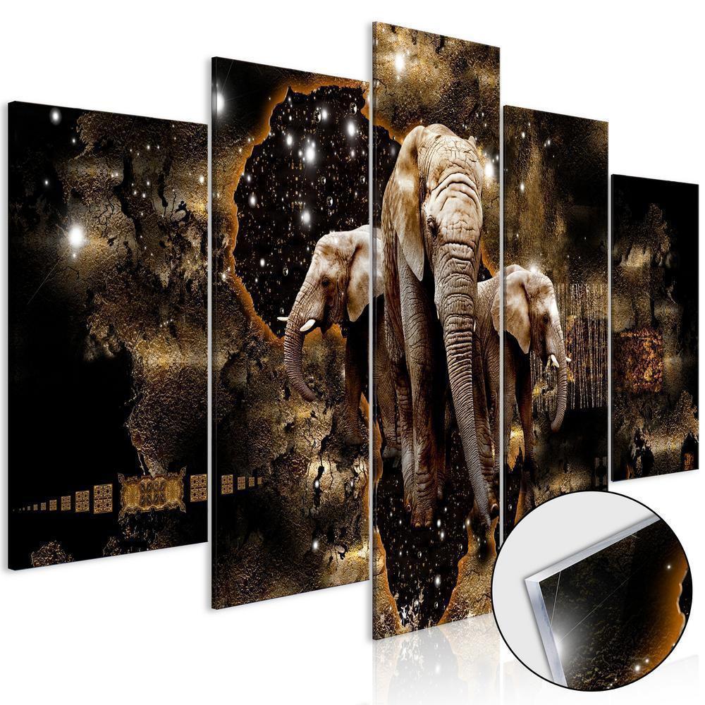 Durable Plexiglas Decorative Print - Acrylic Print - Brown Elephants - ArtfulPrivacy